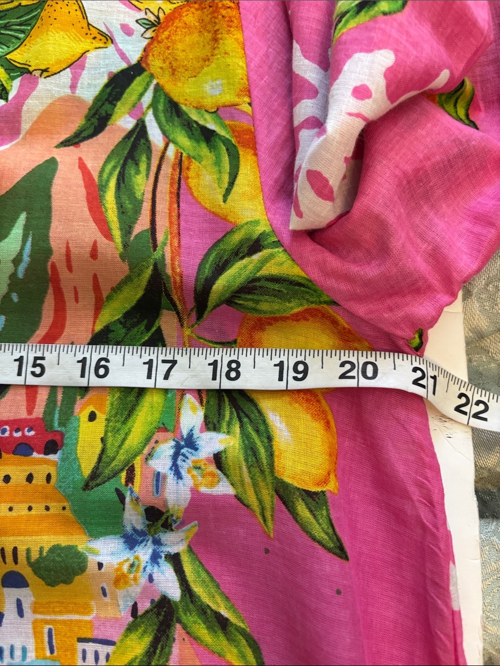 ANTICA SARTORIA MULTICOLORED 4 BUTTON DOWN COTTON DRESS LEMON AND VILLAGE PRINT - Picture 11 of 12